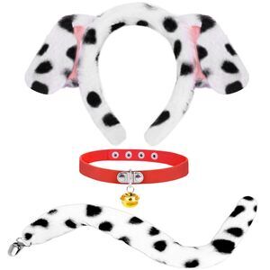 9564 Dalmatian Costume Set, Dalmatian Ears Headband Tail